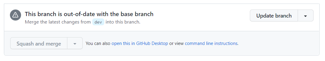 Botão usado para atualizar o branch