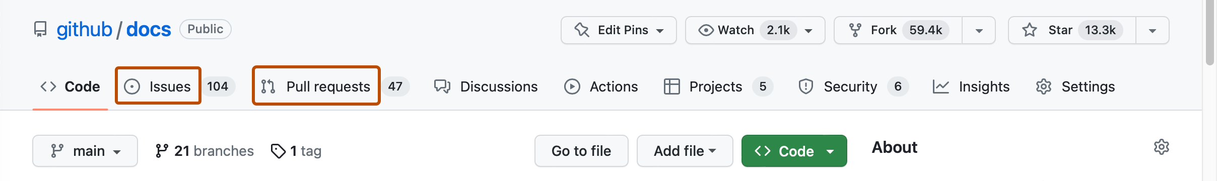 Issues and pull requests tab selection