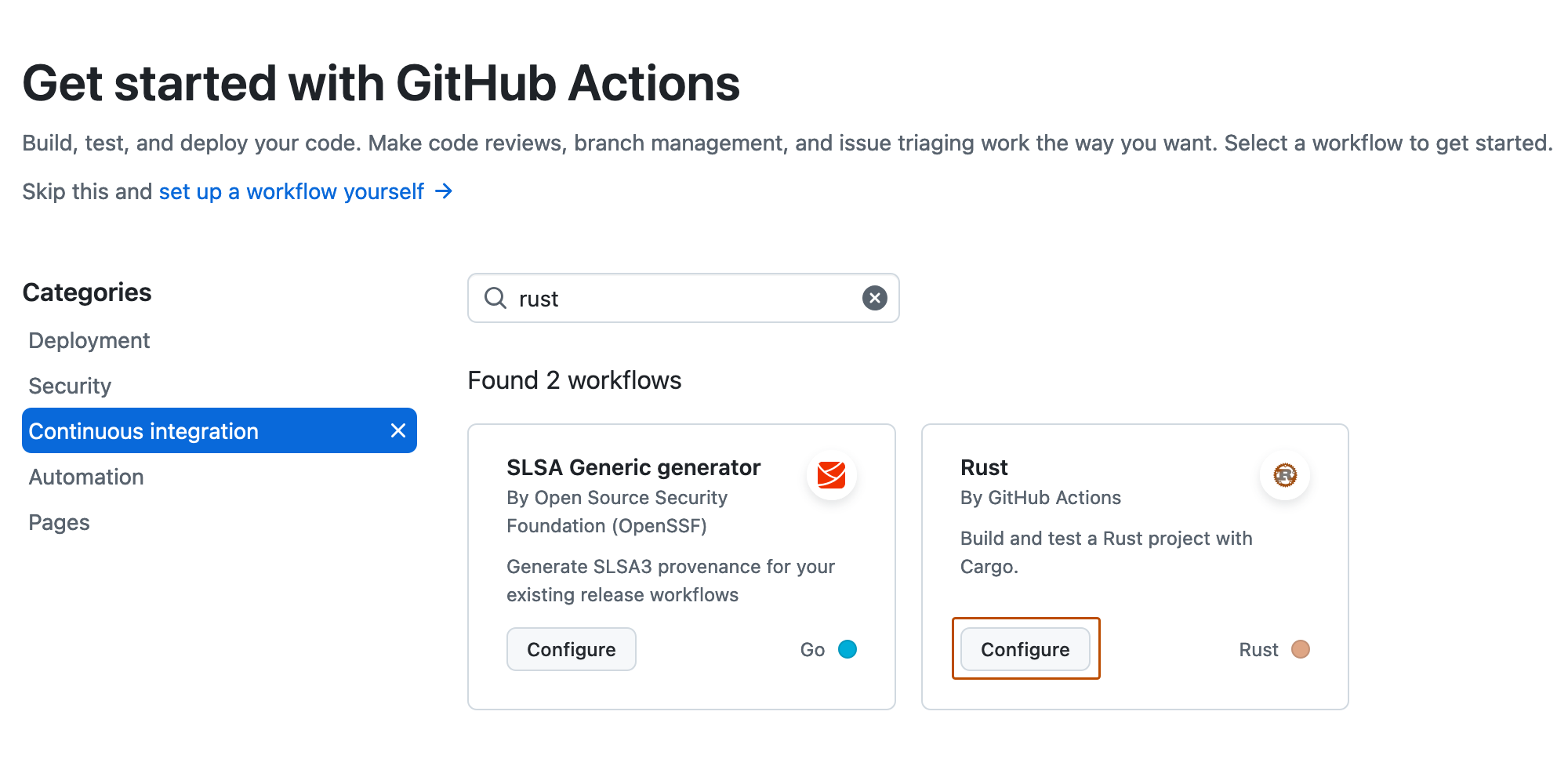 Building and testing Rust - GitHub Enterprise Server 3.14 Docs