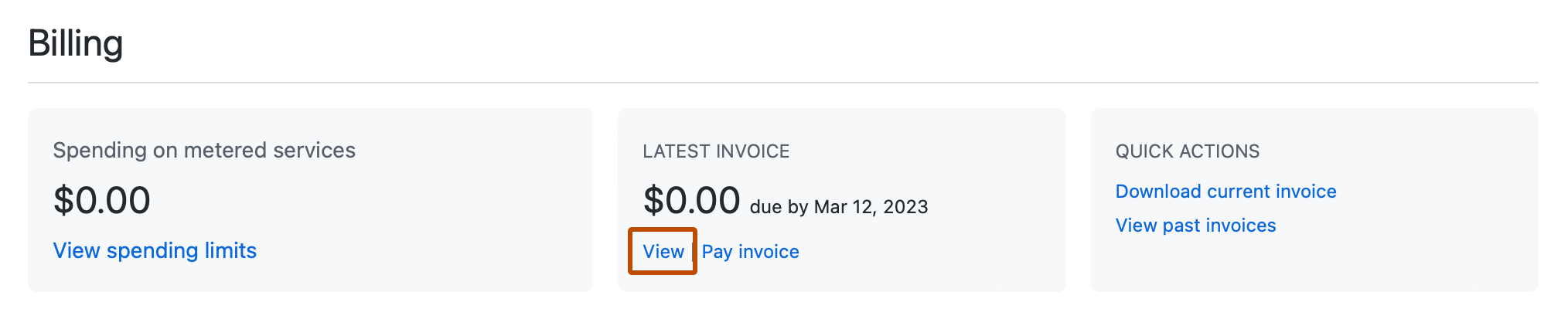 [View invoice] リンク