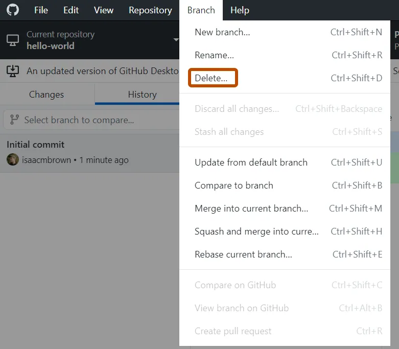 Managing Branches In Github Desktop - Github Docs