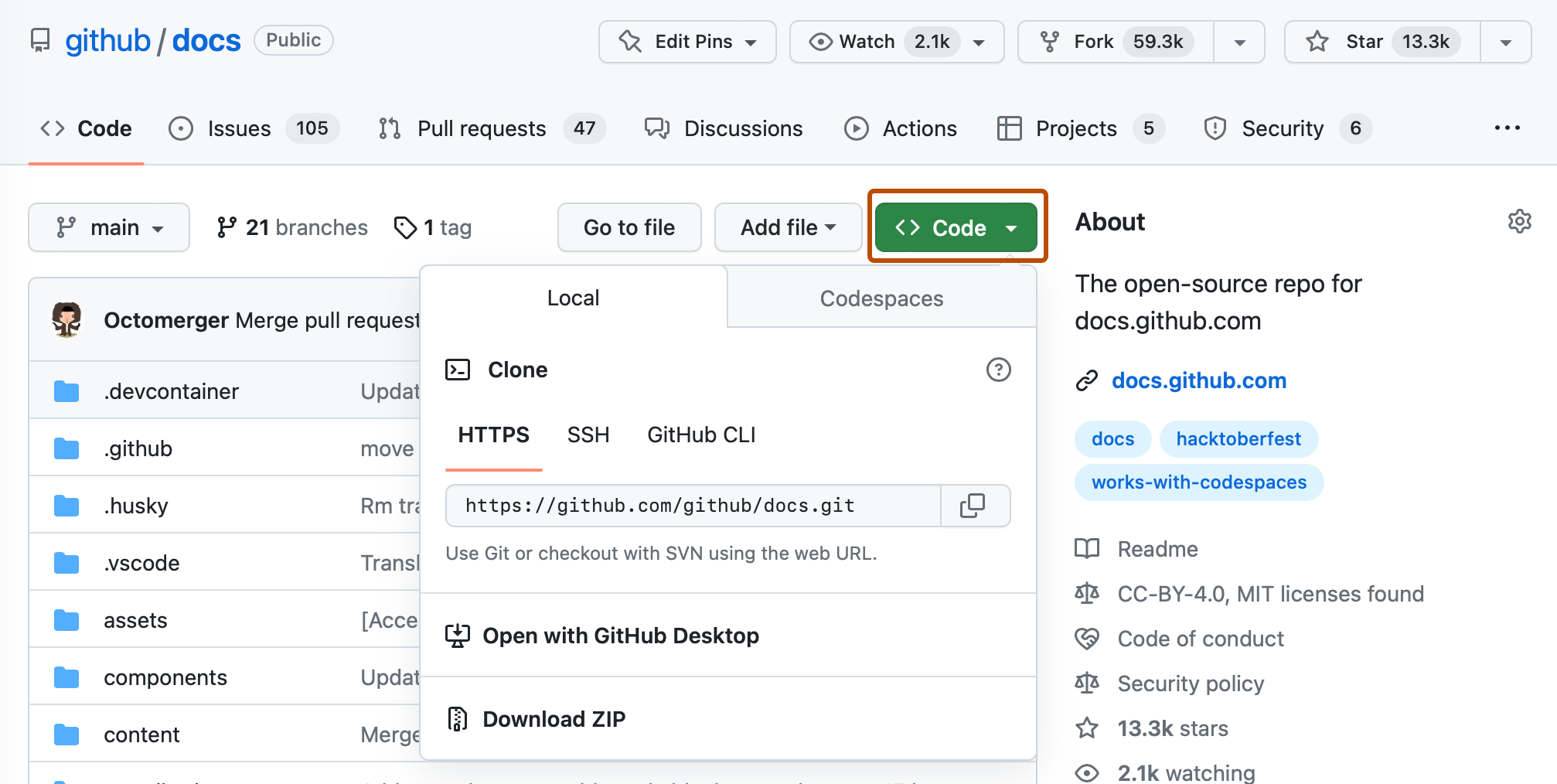 github desktop fork local repository