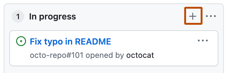 Capture d’écran montrant une colonne de projet. Le bouton « Ajouter une note à cette colonne » est mis en évidence avec un encadré orange.