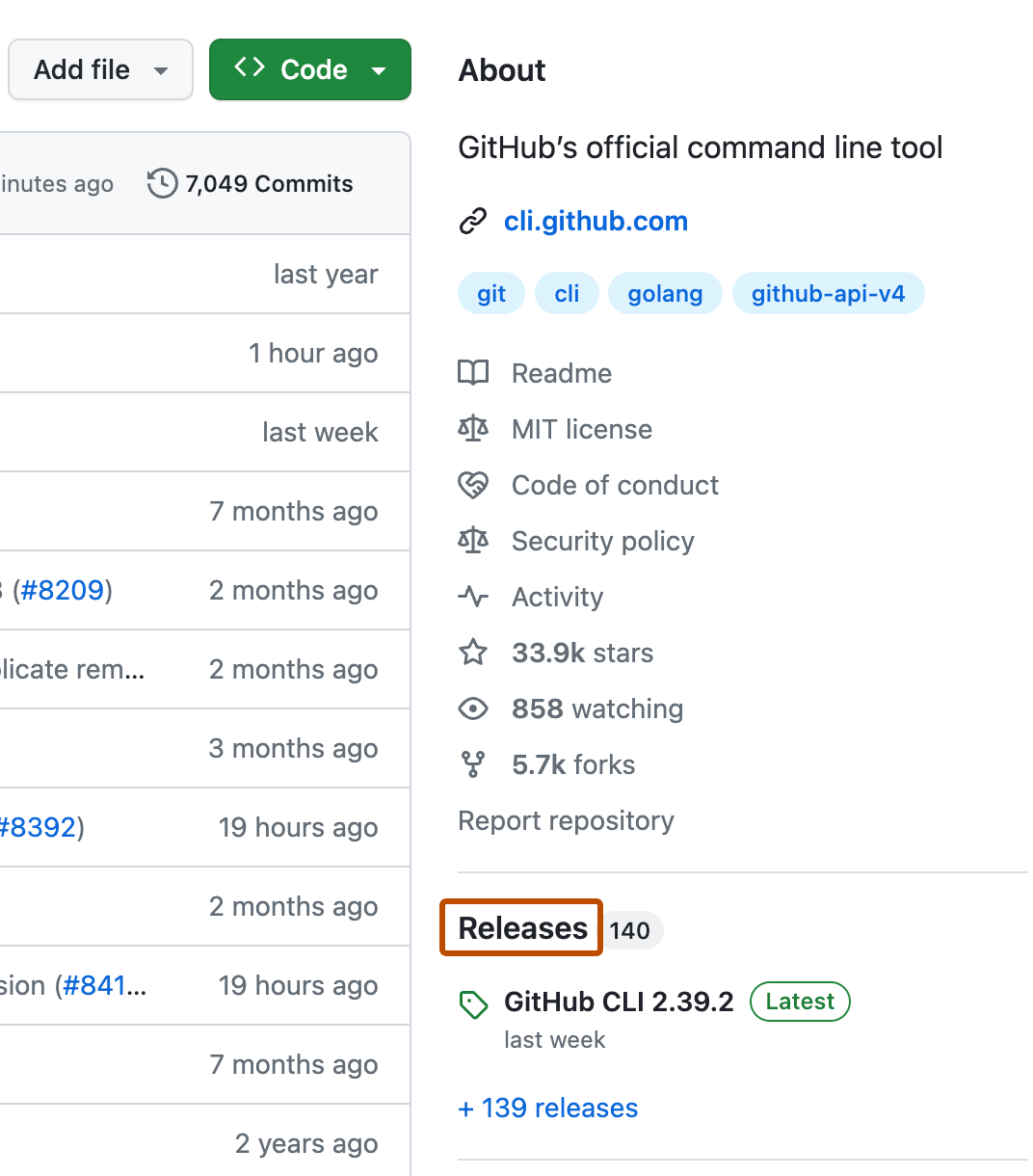 リポジトリのリリースとタグを表示する Github Docs